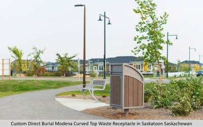 Custom Direct Burial Modena Curved Top Waste Receptacle in Saskatoon Saskachewan